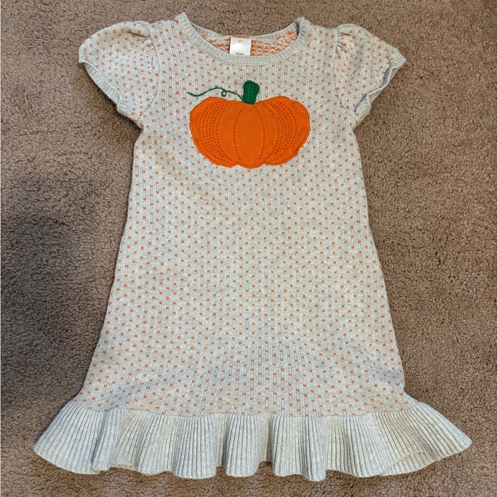 Gymboree Gray and Orange Knit Sweater pumpkin
